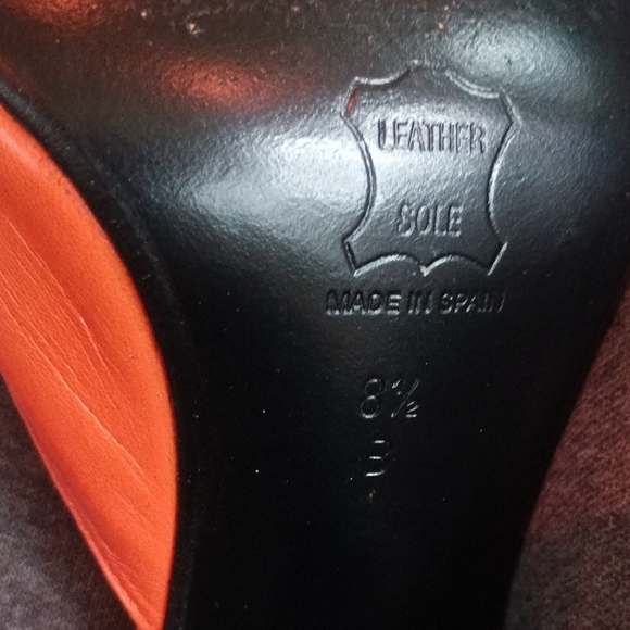 Charles David Coral-Orange Slip-On Mule Heels - Picture 7 of 7